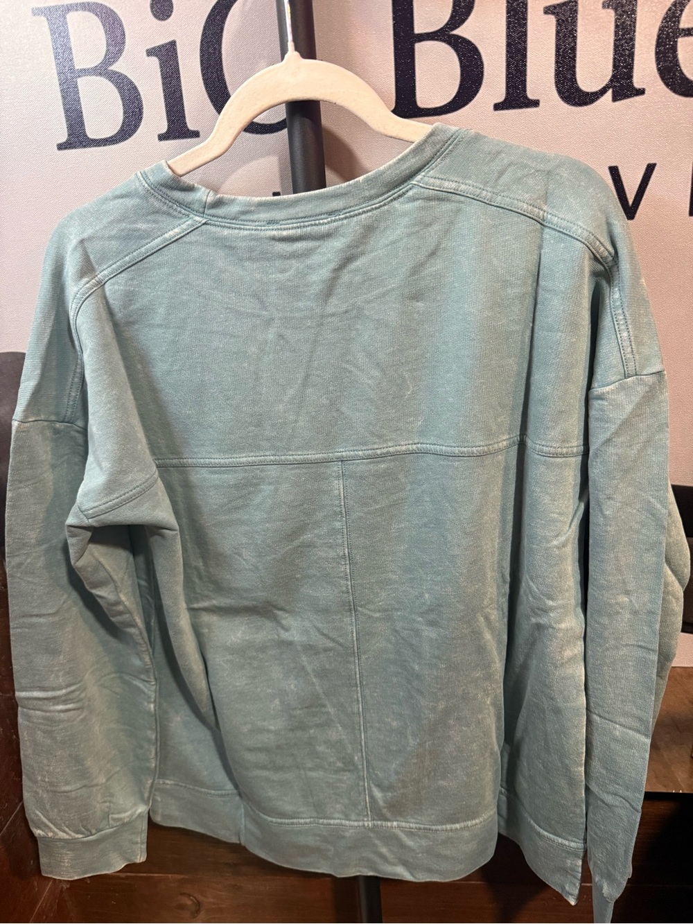 Zenana Outfitters women’s Seafoam Green Crewneck Sweater - Picture 3 of 3